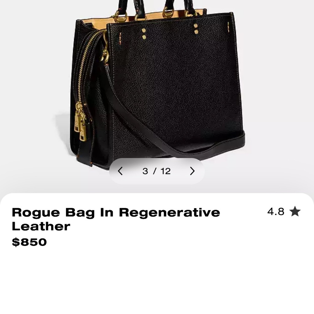 Coach Black Leather Satchel with Gold Accents